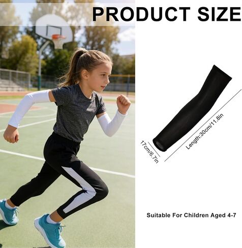 4 Pairs Kids Volleyball Arm Sleeves Youth UV Protective Cooling Sleeves for Teen Girls Boys Basketball Football Sports in Kuwait