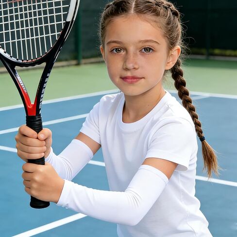 4 Pairs Kids Volleyball Arm Sleeves Youth UV Protective Cooling Sleeves for Teen Girls Boys Basketball Football Sports in Kuwait