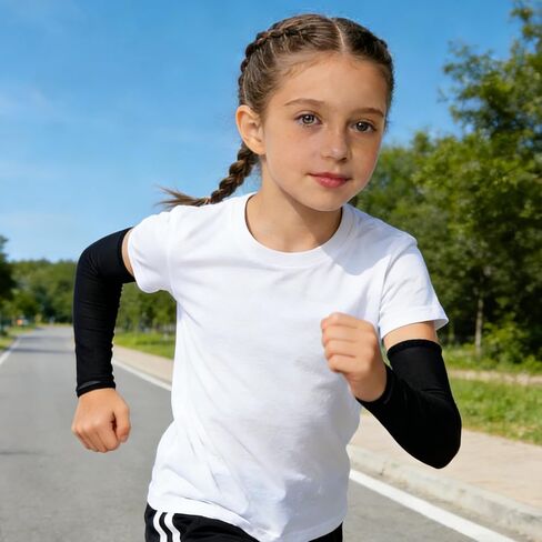 4 Pairs Kids Volleyball Arm Sleeves Youth UV Protective Cooling Sleeves for Teen Girls Boys Basketball Football Sports in Kuwait