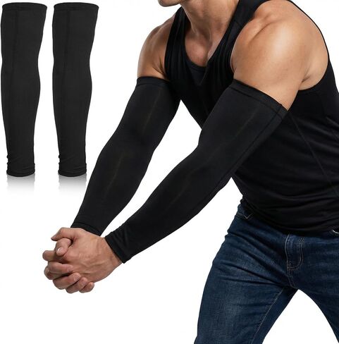 1 Pair Youth Volleyball Arm Sleeves with Thumbhole, Compression Sports Arm Guards with Wrist Protection Pads for Kids Girls Boys, Breathable Elastic Sleeves for Basketball Baseball Football (M) in Saudi Arabia