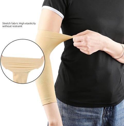 Compression Arm Sleeves 2 Pack Elbow Protection Elastic Support Lightweight Breathable Fit for Running, Tennis, Yoga and Fitness, Black in Saudi Arabia