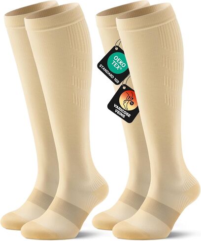 جوارب ضغط من PULIOU للنساء والرجال، الدورة الدموية المتدرجة 20-30 مم زئبق، للممرضات، الطيران، السفر، الألعاب الرياضية، الجري، ركوب الدراجات in Kuwait