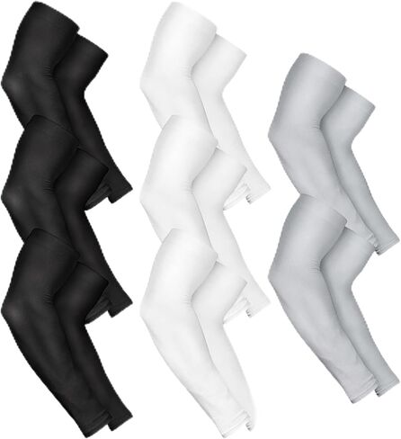 AURUZA 5 Pairs Arm Sleeves for Men & Women, Compression Cooling Tattoo Sleeve Cover Up for Women,UV Sun Protection in Saudi Arabia