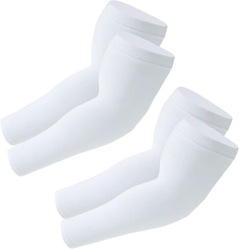 SHEVERCH 2 Pairs Plus Size Arm Sleeves Sun UV Protection Sports Cooling Compression Oversized Sleeves for Men Women in Kuwait