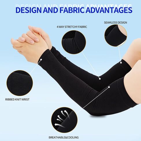 SHEVERCH 2 Pairs Plus Size Arm Sleeves Sun UV Protection Sports Cooling Compression Oversized Sleeves for Men Women in Saudi Arabia