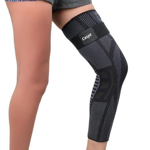 Caspe 2 Pack Full Leg Compression Sleeve with Strap–Long Length Leg Compression Support for Running, Basketball, Cycling, Workout & Sports – Thigh Knee Calf Support for Men & Women (Large) in Saudi Arabia