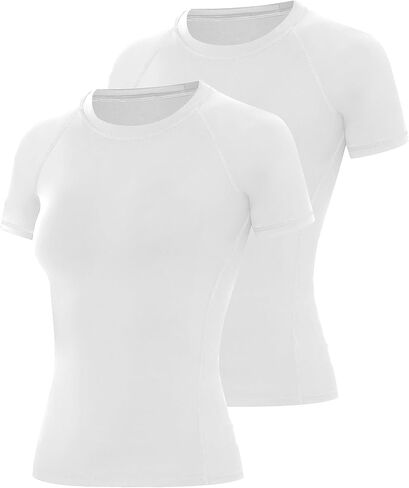 Runhit 2 Pack Compression Shirt Women Short Sleeve Workout Tops UPF 50+ Athletic Gym Moisture Wicking T-Shirt Yoga Base Layer in Saudi Arabia