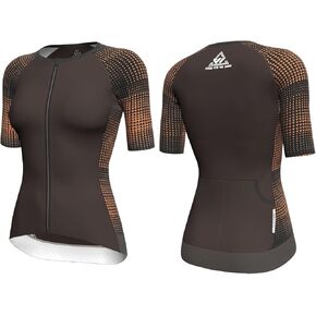 Wulibike Women's Triathlon Top,Moisture Wicking Short Sleeve Tri Jersey,UPF 50+ Swim Bike Run Shirt with 6.3in Pockets in Kuwait