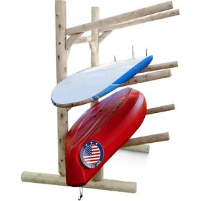 3-Place One-Sided Canoe Racks, Freestanding Canoe Stand for Garage, Outdoor & Indoor Surfboard Storage Racks or SUP Storage Stands, Kayaks - Unfinished in Kuwait