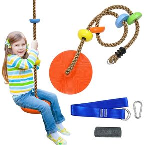 Tree Swing for Kids,Climbing Rope with Platforms,Disc Swing Seat Set Outdoor Playground Accessories for Kids-Include Carabiner, 4ft Tree Strap and Tree Protector in Saudi Arabia