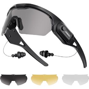 ONNAIS Shooting Glasses with Earplugs - ANSI Z87.1+ Safety Glasses with Detachable NRR 32dB Earplugs, Gifts for Men and Women in Kuwait