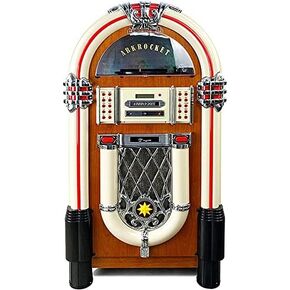 Arkrocket Taurus II Jukebox Vinyl Record Player Bluetooth USB SD Player Player Radio Retro Turntable Classic 42 Inch (Taurus II - Dark Oak) in Kuwait