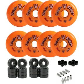 Rink Rat Roller Hockey Wheels Beast 76mm / 80mm Hilo XX Grip Orange with Hybrid Ceramic Bearings in Kuwait
