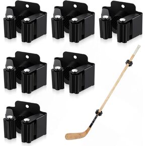 Lewtemi Wall Mount Hockey Stick Holder, Stainless Steel Ice Hockey Stick Organizer Rack with Mounting Hardware Installed at Any Angle Sports Gear Hooks for Sticks Storage and Display in Kuwait