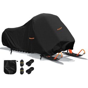 Snowmobile Cover, 115" x 51" x 48" Heavy Duty 420D Oxford Fabric Sled Ski Cover Waterproof and UV Protection (Black, M) in Kuwait