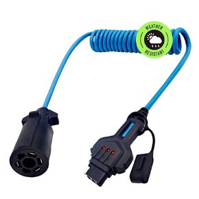 TREGEN 47102 8FT 7-Way RV Blade Vehicle-Side to 4-Way Flat Trailer Wiring Adapter Extension Harness with LED Tester, Magnetic Base, Water-Resistant Fiberglass Housing, Tinned Brass Terminals in Saudi Arabia