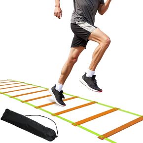 20ft Adjustable Agility Speed Ladder Training Ladder with Carry Bag - Soccer, Speed, Football Fitness Feet Training - Agility Training Equipment for Footwork Drills in Kuwait