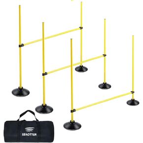 SEAOTTER Agility Hurdles 4FT Detachable Adjustable Sports Speed Training Hurdles with Rubber Base, Wickets Track and Field, Fitness Equipment for Plyometric, Soccer, Kids, Athletes, Physical Therapy in Kuwait