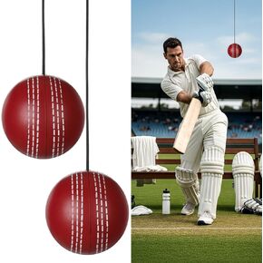 3 Pcs Cricket Hanging Ball PU Cricket Practice Ball with Cord for Outdoor Indoor Practice Hand Eye Coordination Easy to Hang Enhances Batting Skills Family Fun Honing Skills in Kuwait