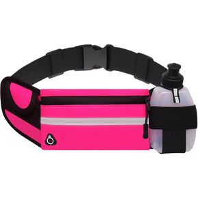 Running Belt with Water Bottle Holder, Plus Size Designer Waterproof Fanny Pack for Women Girls Kids iPhone Cell Phone Pouch, Waist Bag for Hiking,Runner,GYM,Workout,Sport Bum Hip Bags Pink in Kuwait