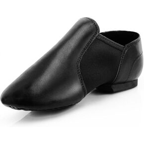 أحذية جاز سوداء للنساء والرجال والفتيات، أحذية رقص الجاز بنعل مقسم للنساء وحذاء رقص جلدي للبالغين in Kuwait