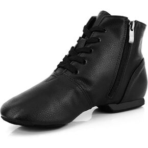 أحذية رقص الجاز السوداء للسيدات مع سحاب أحذية الجاز للنساء والفتيات البالغات ونعل منفصل in Kuwait