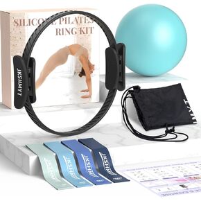 Pilates Ring Kit for Women, Pilates Equipment – 14.5" Home Magic Circle Workout with Pilates Ball, Resistance Bands, Better me Pilates Essentials Starter Set for Beginners Toning Shape Full Body in Kuwait