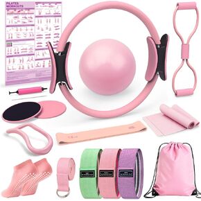 Pilates Kit for Home Workouts, Pilates Equipment Ring and Ball Set, Pilates Essentials Kit for Women, Home Pilates Workout Kit, Pilates Starter Kit for Women at Gym Studio Travel in Kuwait
