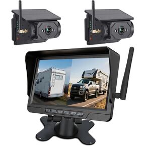 Magnetic Solar Wireless Backup Camera 7 inch DVR HD 1080P Display Rechargeable Suitable for Rear View Camera 1 Min Easy Install Scratch-Proof No Delay for Truck Trailer Semi RV Camper in Saudi Arabia