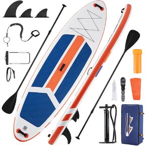 لوح تجديف قابل للنفخ لجميع مستويات المهارة - لوح تجديف SUP محمول مع ملحقات ممتازة، هيكل متين وسطح مانع للانزلاق لمغامرات الرياضات المائية in Kuwait