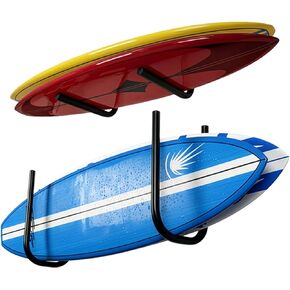 رف تخزين لوح التجديف SUP، حامل جدار لوح التزلج ورف الكاياك لتخزين جدار سقف المرآب، منظم مجداف داخلي عالي التحمل، 50 رطلًا كحد أقصى، تعليق 1-3 ألواح ركوب الأمواج أو SUP in Kuwait