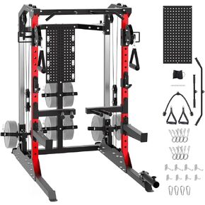 Power Cage, 2000LB Power Rack with Independent Dual Pulley System, Multi-Function Home Gym Workout Machine for Stability & Strength Training in Kuwait
