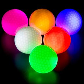 THIODOON Glow in The Dark Golf Balls Light up Led Golf Balls Night Golf Gift Sets for Men Kids Women 6 Pack (6 Colors in one) in Kuwait