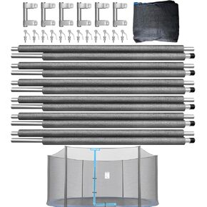 Zoomster Trampoline Replacement Enclosure Pole with 14FT Trampoline Enclosure Net, Fit for Round Trampoline with 6 Poles (No Tool Needed. Can be Assembled by only one Adult) in Kuwait