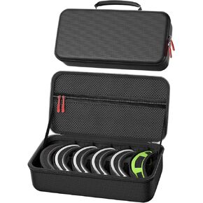 ProCase Hard Travel Case for Ski Goggles, Large Capacity Hard Shell Carrying Holder Snow Goggles Motorcycle Glasses Lens Case with Handle Multi Compartment -Black in Kuwait