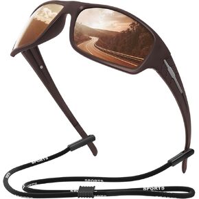 XVXV Polarized Sports Sunglasses for Men, Wrap Around Sun Glasses UV Protection for Cycling Fishing Driving in Kuwait