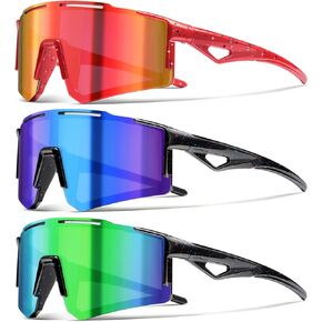 3PACK Kids Sunglasses Youth Baseball Sunglasses for Boys Girls - Softball Cycling Sports Sun Glasses UV400 Protection in Kuwait