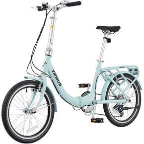 VIRIBUS Folding Bike, 20 inch Lightweight Foldable Bike for Adults 7 Speed with Aluminum Frame, Basket & Rear Rack, Step Through Collapsible Bike for Women Men Seniors City Commuter in Kuwait