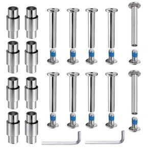 مجموعة قطع غيار التزلج المضمنة 30 قطعة - محاور تزلج من الألومنيوم مقاس 6 مم، وفواصل محمل متدرجة، ومسامير للمحور ومفاتيح سداسية، وأجهزة تزلج دوارة متينة للتزلج على المحور مقاس 6 مم، فضي in Kuwait