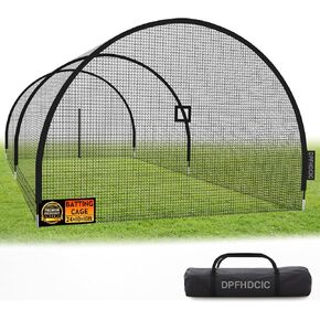 أقفاص مضرب البيسبول للفناء الخلفي 24 قدم × 10 قدم × 10 قدم شبكة قفص البيسبول والكرة اللينة مع باب بسحاب 4 طبقات شبكية معززة قفص مضرب محمول للتدريب في الفناء الخلفي وفي الهواء الطلق in Kuwait