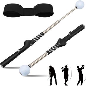 مساعد تدريب على أرجوحة الجولف قابل للسحب - مدرب قبضة محمول مع تعليقات النقر للاعبي الجولف الذين يستخدمون اليد اليمنى، مدرب سرعة التأرجح المحمول مع شريط للذراع للتمرين الداخلي والخارجي in Kuwait