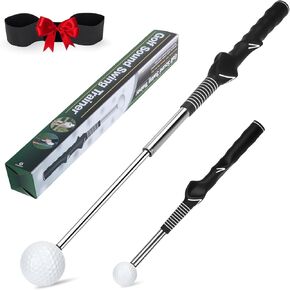 Retractable Golf Swing Trainer - Golf Swing Training Aid for Warm-up & Strength Training for Chipping Hitting, Right-Handed Portable Training Aid with Click Feedback Golf Accessories in Saudi Arabia