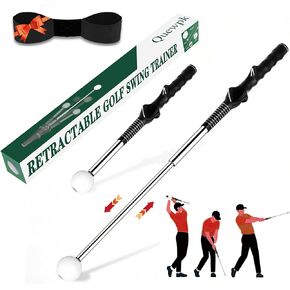 Retractable Golf Swing Trainer – Golf Grip Trainer with Arm Band for Right-Handed Golfers, Grip Correction & Swing Click Feedback Training Aid, Indoor & Outdoor Practice, Golf Gifts for Men in Kuwait