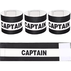4 Pcs Captain Armbands for Football Soccer Training, Adult & Youths Elastic Breathable Adjustable Sports Arm Band Kids Junior Captain Armband Sport Accessory Black in Kuwait