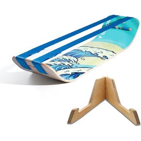 GIBBON SlackBoard Plus & Stand - 2-in-1 Slackline Balance Board for Adults - Workout Equipment Home Gym Training - Wooden Balance Trainer, Standing Desk Exercise, Yoga, Agility, Pilates, Core, Fitness in Kuwait