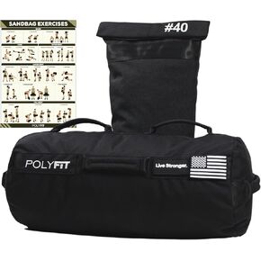 Polyfit Sandbag Pro - حقيبة رمل للتمرين مع حقيبة حشو ذات إغلاق ثلاثي وحزام من النايلون المقوى - الرمل غير متضمن - ألوان وأحجام متعددة in Kuwait