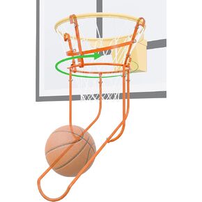 Rotatable Basketball Return Attachment: Heavy Duty Basketball Rebounder with Stable Large Hooks Set for 14"-18" Rim Baskets - Training Accessories for Shooting Practice Outdoor & Indoor in Kuwait