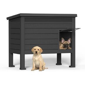 DRATO Dog House for Both Indoor and Outdoor with Weatherproof Roof Removable Floors for Medium to Large Dogs Interior Space (Gray, Large (42.87 * 32.95 * 31.61'')) in Kuwait