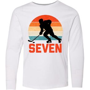 inktastic 7th Birthday Hockey Youth Long Sleeve T-Shirt in Saudi Arabia