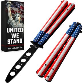 سكين الفراشة - مدرب باليسونج - مدرب الفراشة الأمريكي مع مزلاج زنبركي مؤكد - سكاكين باليسونج ليست حقيقية وليست حادة - خدعة مملة من الفولاذ المقاوم للصدأ بالكامل CSGO K14 U-N in Kuwait